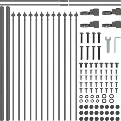 vidaXL Gartenzaun - Stahl Pulverbeschichtet Grenzen Panel vidaXL Gartenzaun - Stahl Pulverbeschichtet Grenzen Panel