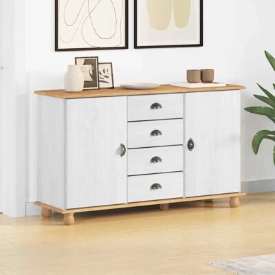 Vidaxl - Buffet 'ASKIM' Blanc 133.5x40x79 cm Bois de pin massif - Buffet - Publicité Vidaxl - Buffet 'ASKIM' Blanc 133.5x40x79 cm Bois de pin massif - Buffet - Publicité