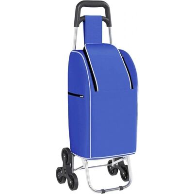 vidaXL Blaue Stahl Oxford-Gewebe Zusammenklappbarer Einkaufswagen - Einkaufstrolley vidaXL Blaue Stahl Oxford-Gewebe Zusammenklappbarer Einkaufswagen - Einkaufstrolley