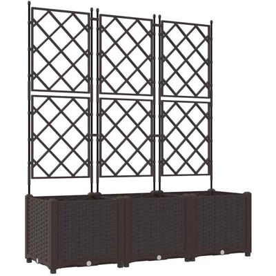 vidaXL Gartentopf mit Rankhilfe 3 Stk Braun - Gartenpflanzkasten vidaXL Gartentopf mit Rankhilfe 3 Stk Braun - Gartenpflanzkasten