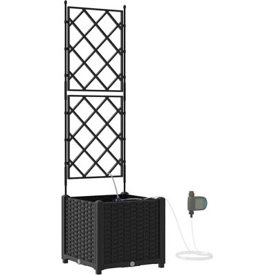 VidaXL Black Watering System Flower Pot - Garden Pot VidaXL Black Watering System Flower Pot - Garden Pot