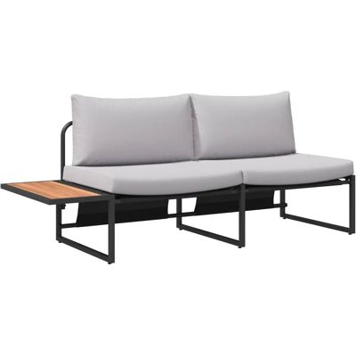 vidaXL Outdoor-Sofa - Wetterfest, Für 3 Personen, Hellgrau, Modernes Design vidaXL Outdoor-Sofa - Wetterfest, Für 3 Personen, Hellgrau, Modernes Design