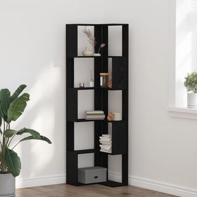 vidaXL Eckbuchschrank Schwarz-Eiche Holzwerkstoff Hoch Eckschrank Black vidaXL Eckbuchschrank Schwarz-Eiche Holzwerkstoff Hoch Eckschrank Black