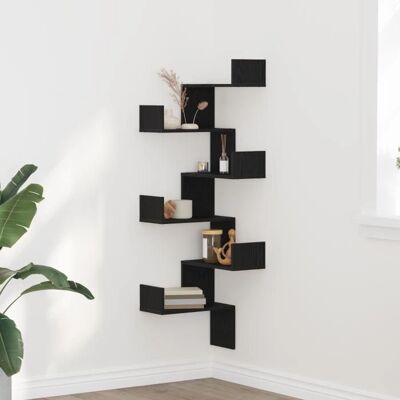vidaXL Wand Eckregal Schwarze Eiche Holzwerkstoff Groß Eckschrank vidaXL Wand Eckregal Schwarze Eiche Holzwerkstoff Groß Eckschrank