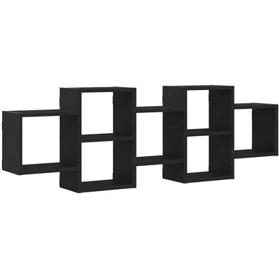 vidaXL Wandregal Schwarz Eichen-Optik 129x18x42 cm - Wandregal vidaXL Wandregal Schwarz Eichen-Optik 129x18x42 cm - Wandregal