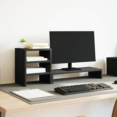 vidaXL Monitorständer - Schwarz Eichen-Optik - Schreibtisch-Organizer vidaXL Monitorständer - Schwarz Eichen-Optik - Schreibtisch-Organizer