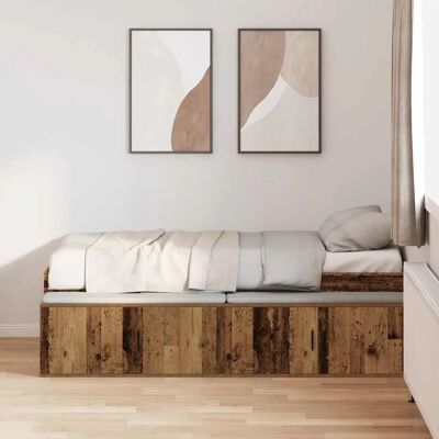 Vidaxl Antikes Holz Bettgestell 90x200 cm Vidaxl Antikes Holz Bettgestell 90x200 cm