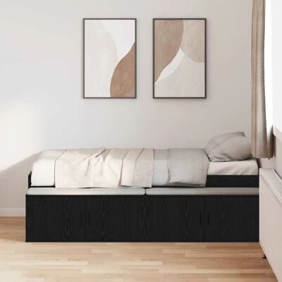 Vidaxl Moderner Stauraumbett - Schwarz - 75x190 cm Vidaxl Moderner Stauraumbett - Schwarz - 75x190 cm