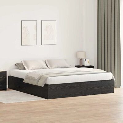 Vidaxl Schwarzes Eichen Bettgestell - Bettart Vidaxl Schwarzes Eichen Bettgestell - Bettart