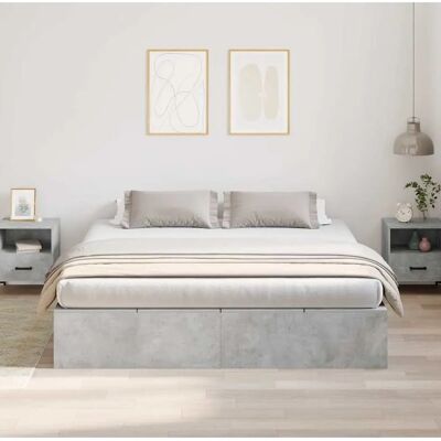 VidaXL Graues Betonlagerbett - Bett mit Stauraum VidaXL Graues Betonlagerbett - Bett mit Stauraum