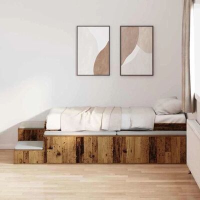 Vidaxl Reclaimed Wood Storage Bed Frame - Bedroom Furniture Vidaxl Reclaimed Wood Storage Bed Frame - Bedroom Furniture