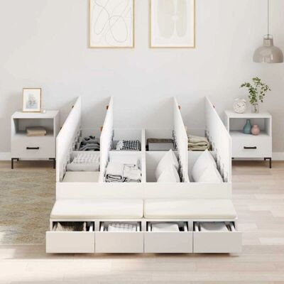 Vidaxl Wit Opberg Bedframe - Bed Vidaxl Wit Opberg Bedframe - Bed