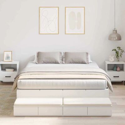 vidaXL - Storage Bed Frame - Valkoinen - 135x190 cm - Bed frame vidaXL - Storage Bed Frame - Valkoinen - 135x190 cm - Bed frame
