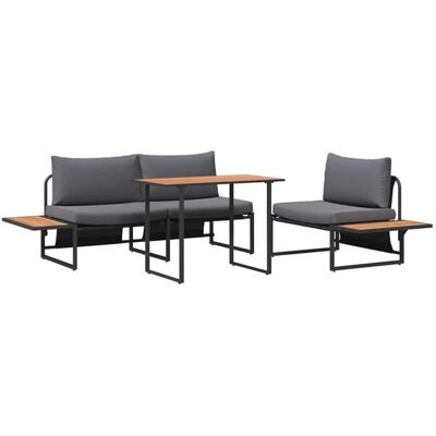 vidaXL Set aus 2 Anthrazit Metall 100 cm Tischlänge - Esszimmer Set vidaXL Set aus 2 Anthrazit Metall 100 cm Tischlänge - Esszimmer Set
