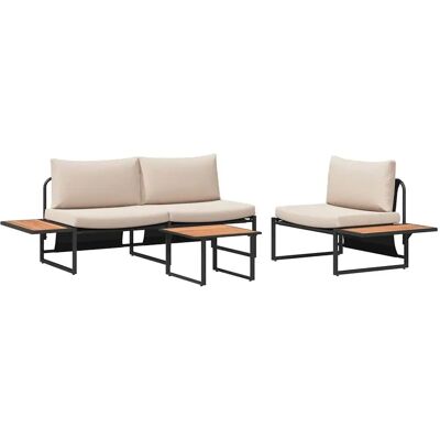 vidaXL Stahlrahmen Outdoor-Sofaset - Wasserfeste Bezüge vidaXL Stahlrahmen Outdoor-Sofaset - Wasserfeste Bezüge