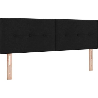vidaXL Headboard With Button Stitching Black 160 cm Fabric - Headboard vidaXL Headboard With Button Stitching Black 160 cm Fabric - Headboard