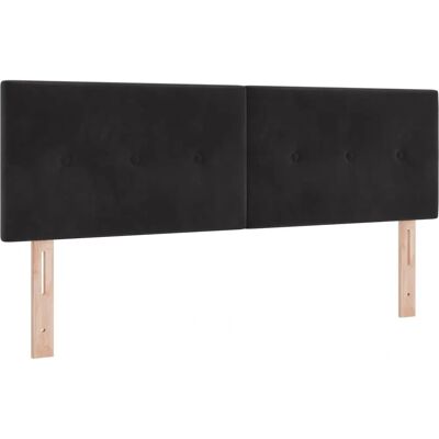 vidaXL Hoofdbord met Knopstikking Zwart - 160 cm Fluweel - Hoofdbord vidaXL Hoofdbord met Knopstikking Zwart - 160 cm Fluweel - Hoofdbord