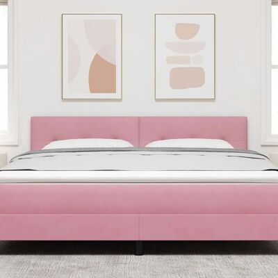 Vidaxl Roze Fluwelen Wandkop - Slaapkamer Vidaxl Roze Fluwelen Wandkop - Slaapkamer