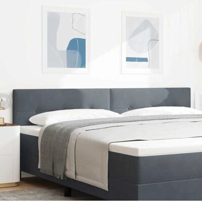 Vidaxl Dark Gray Velvet Button-Tufted Headboard - Headboard Vidaxl Dark Gray Velvet Button-Tufted Headboard - Headboard