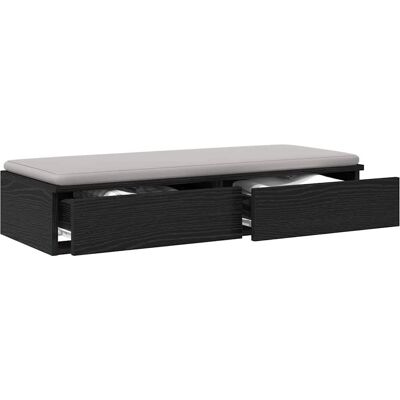vidaXL Nachtkastje Modern Zwart 2 Lades vidaXL Nachtkastje Modern Zwart 2 Lades