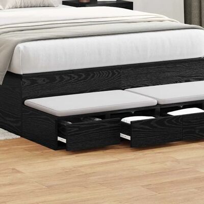 VidaXL Schwarzer Nachttisch 120x36,5x16,5 cm Modernes Design VidaXL Schwarzer Nachttisch 120x36,5x16,5 cm Modernes Design
