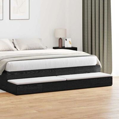 VidaXL - 4-Drawer - Schwarz - Sperrholz - Nachttisch VidaXL - 4-Drawer - Schwarz - Sperrholz - Nachttisch
