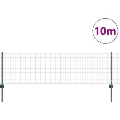 vidaXL Grüne 0.6x10 m Metallzaun mit 5 Pfosten - Zaun vidaXL Grüne 0.6x10 m Metallzaun mit 5 Pfosten - Zaun