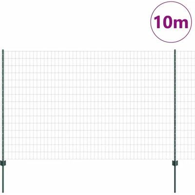 vidaXL 1.6x10 m Grüner Stahlzaun - Robust & Wetterfest vidaXL 1.6x10 m Grüner Stahlzaun - Robust & Wetterfest