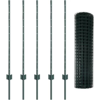 vidaXL Gartenzaun Set 2-teilig Grün PVC-beschichteter Stahl 10 x 1 m - Gartenzaun vidaXL Gartenzaun Set 2-teilig Grün PVC-beschichteter Stahl 10 x 1 m - Gartenzaun