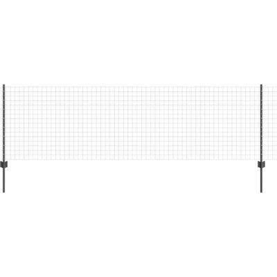 vidaXL Eurozaun mit 5 U-Pfosten Grau - Zaun vidaXL Eurozaun mit 5 U-Pfosten Grau - Zaun