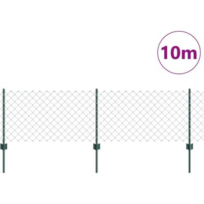 vidaXL Kettinglink Schutting 0,6x10 m Groen - Schutting vidaXL Kettinglink Schutting 0,6x10 m Groen - Schutting