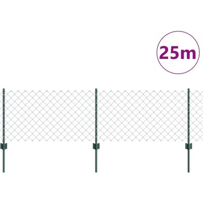 vidaXL Gartenzaun-Set 25m Grün - Zaun vidaXL Gartenzaun-Set 25m Grün - Zaun