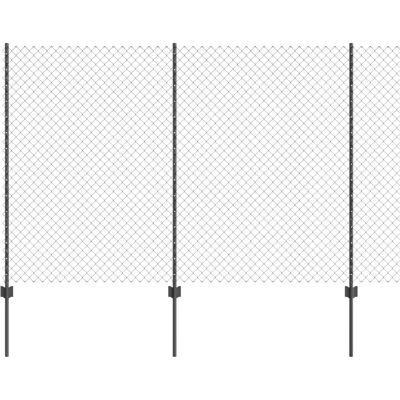 vidaXL Kettengliedzaun 20 Pfosten Grau 1,6x10 m - Zaun vidaXL Kettengliedzaun 20 Pfosten Grau 1,6x10 m - Zaun