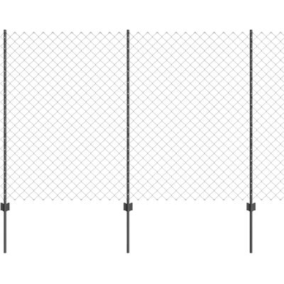 vidaXL Kettengliedzaun 1,5x10 m Grau - Zaun vidaXL Kettengliedzaun 1,5x10 m Grau - Zaun