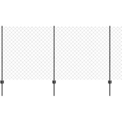 vidaXL Kettengliedzaun 44 Pfosten Grau 1.2x25 m - Zaun vidaXL Kettengliedzaun 44 Pfosten Grau 1.2x25 m - Zaun