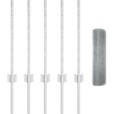 vidaXL verzinkter Drahtzaun mit 5 U-Posts - Zaun vidaXL verzinkter Drahtzaun mit 5 U-Posts - Zaun
