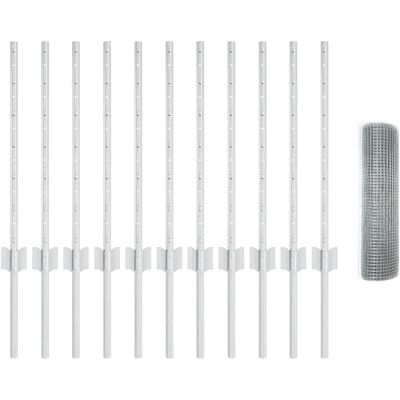 vidaXL Gartenzaun-Set - Verzinkter Stahl 25x0,5m - Robust & UV-beständig vidaXL Gartenzaun-Set - Verzinkter Stahl 25x0,5m - Robust & UV-beständig