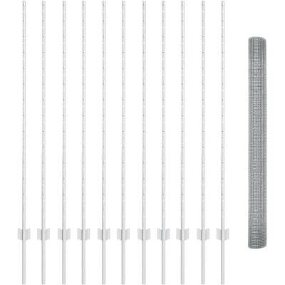 vidaXL Gartenzäun Draht 22 Pfosten Stahl 1.4x25 m - Zaun vidaXL Gartenzäun Draht 22 Pfosten Stahl 1.4x25 m - Zaun