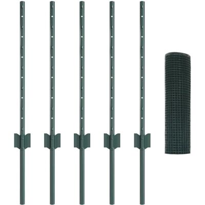 vidaXL Zäune-Set aus 2 grünen Metallzäunen 10 x 0,5 m - Zaun vidaXL Zäune-Set aus 2 grünen Metallzäunen 10 x 0,5 m - Zaun