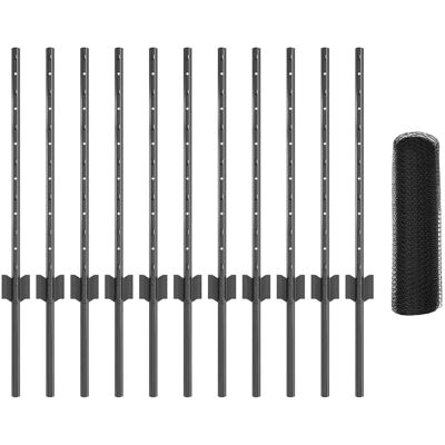 vidaXL Zaunpfosten 11 Stück U-Channel Grau 60 cm Stahl 25 x 0,6 m - Fence Post vidaXL Zaunpfosten 11 Stück U-Channel Grau 60 cm Stahl 25 x 0,6 m - Fence Post