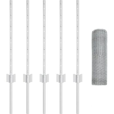 vidaXL Zaunpfosten 5 Stück U-Profil 60cm Verzinkter Stahl - Gartengitter vidaXL Zaunpfosten 5 Stück U-Profil 60cm Verzinkter Stahl - Gartengitter