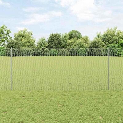 vidaXL Gartenzäunerset aus verzinktem Stahl - Gartenzaun Set vidaXL Gartenzäunerset aus verzinktem Stahl - Gartenzaun Set