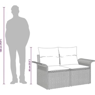 vidaXL Gartensofa für 2 Personen mit Stauraum & Kissen - Gartendeko vidaXL Gartensofa für 2 Personen mit Stauraum & Kissen - Gartendeko