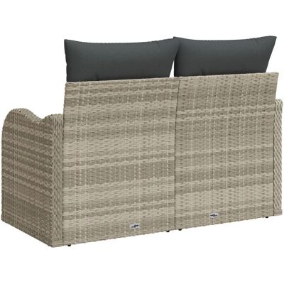 Canapé de jardin Vidaxl - Rattan gris clair imperméable - 2 places - Publicité Canapé de jardin Vidaxl - Rattan gris clair imperméable - 2 places - Publicité