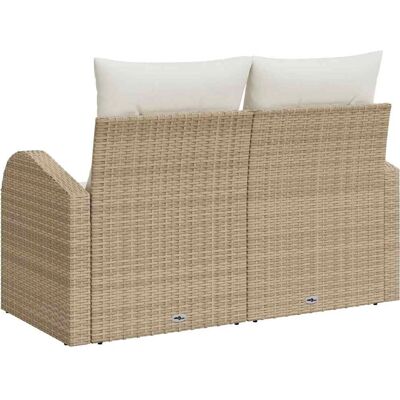 Vidaxl Gartensofa 2-Sitzer mit Stauraum Rattan Beige - Gartenmöbel Vidaxl Gartensofa 2-Sitzer mit Stauraum Rattan Beige - Gartenmöbel