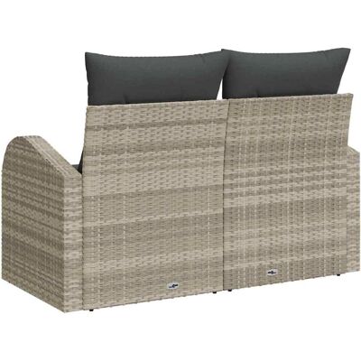 Vidaxl Garten 2-Sitzer Sofa mit Stauraum und Kissen Grau UV-beständig Rattan Vidaxl Garten 2-Sitzer Sofa mit Stauraum und Kissen Grau UV-beständig Rattan