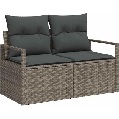 Vidaxl Gartensofa - Wetterfester Synthetischer Rattan, Grau - Gartensofa Vidaxl Gartensofa - Wetterfester Synthetischer Rattan, Grau - Gartensofa