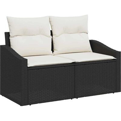Vidaxl Gartensofa 2-Sitzer Schwarz - Garteneinrichtung Vidaxl Gartensofa 2-Sitzer Schwarz - Garteneinrichtung