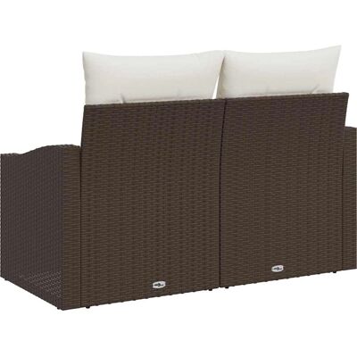 Vidaxl - Gartensofa für 2 mit Braunen Kissen - Gartenmöbel Vidaxl - Gartensofa für 2 mit Braunen Kissen - Gartenmöbel