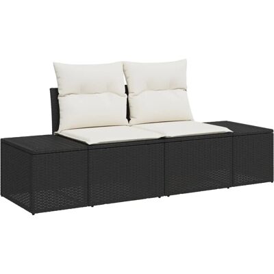 Vidaxl Schwarzes Rattan-Garten-Sofa Vidaxl Schwarzes Rattan-Garten-Sofa